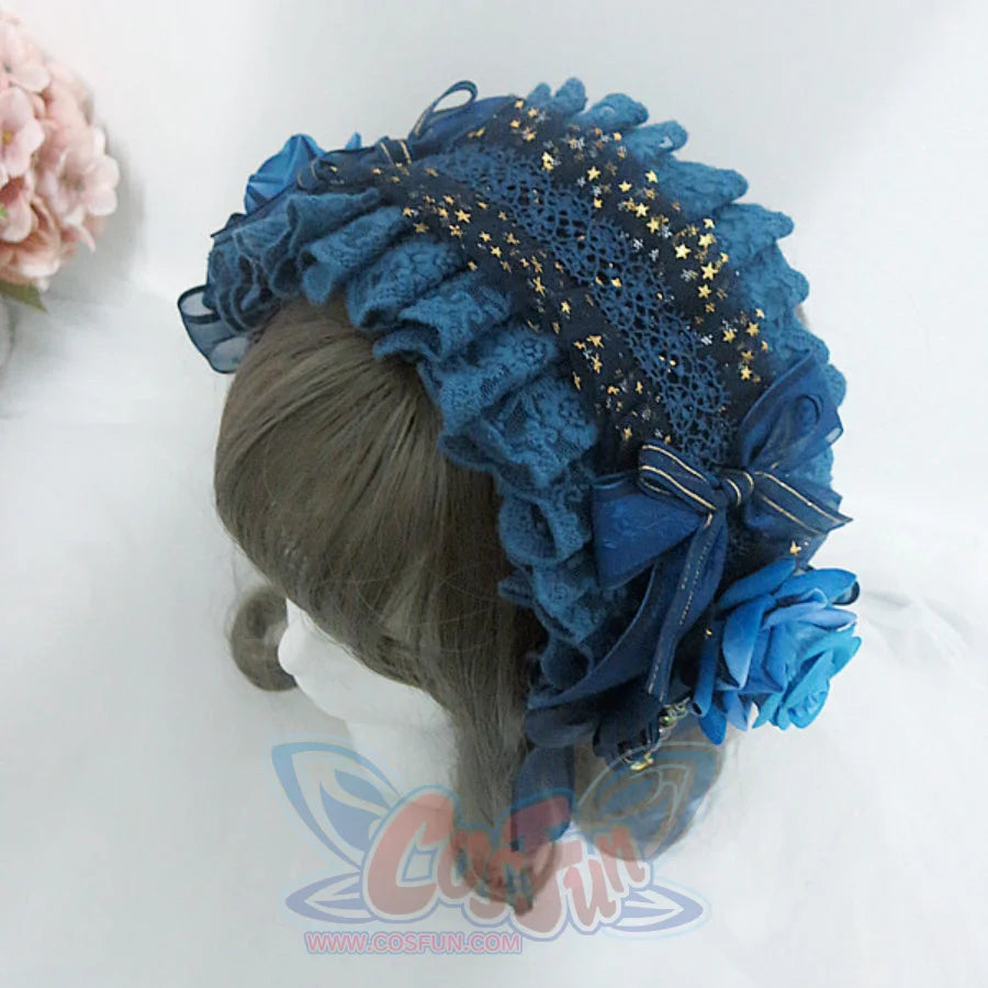 Original Gorgeous Lolita Rose Lace Hairband and Brooch S22670 - cosfun