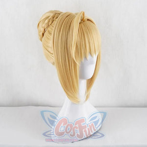 Fate Extra Nero Red Saber Cosplay Wig Bread Updo / Bun Halloween Hair Wigs