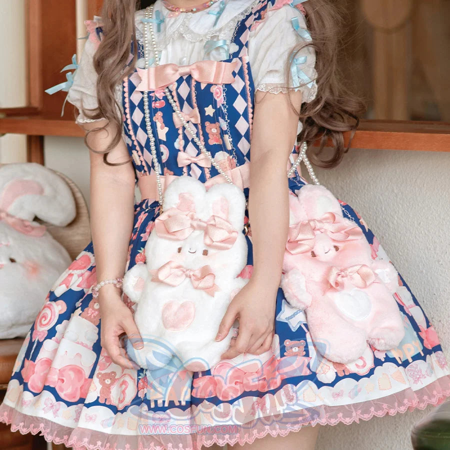 Lovely Lolita Woolen Rabbit Cake Crossbody Bag