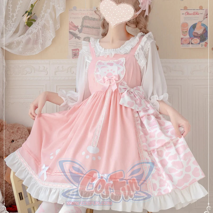 Daily Lovely Cat Paw Lolita Jumper Skirt - cosfun