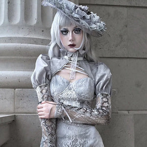 Gothic Jacquard Halloween Court Coat