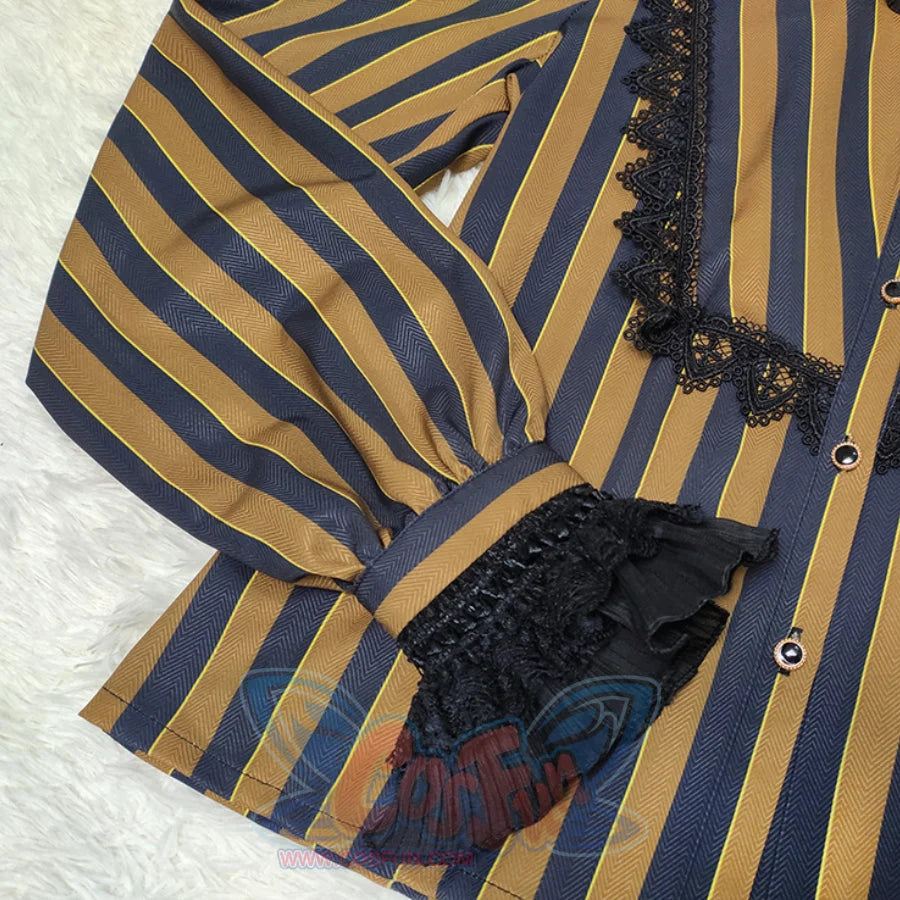 Vintage Gothic Lolita Stripe Long Sleeve Shirt