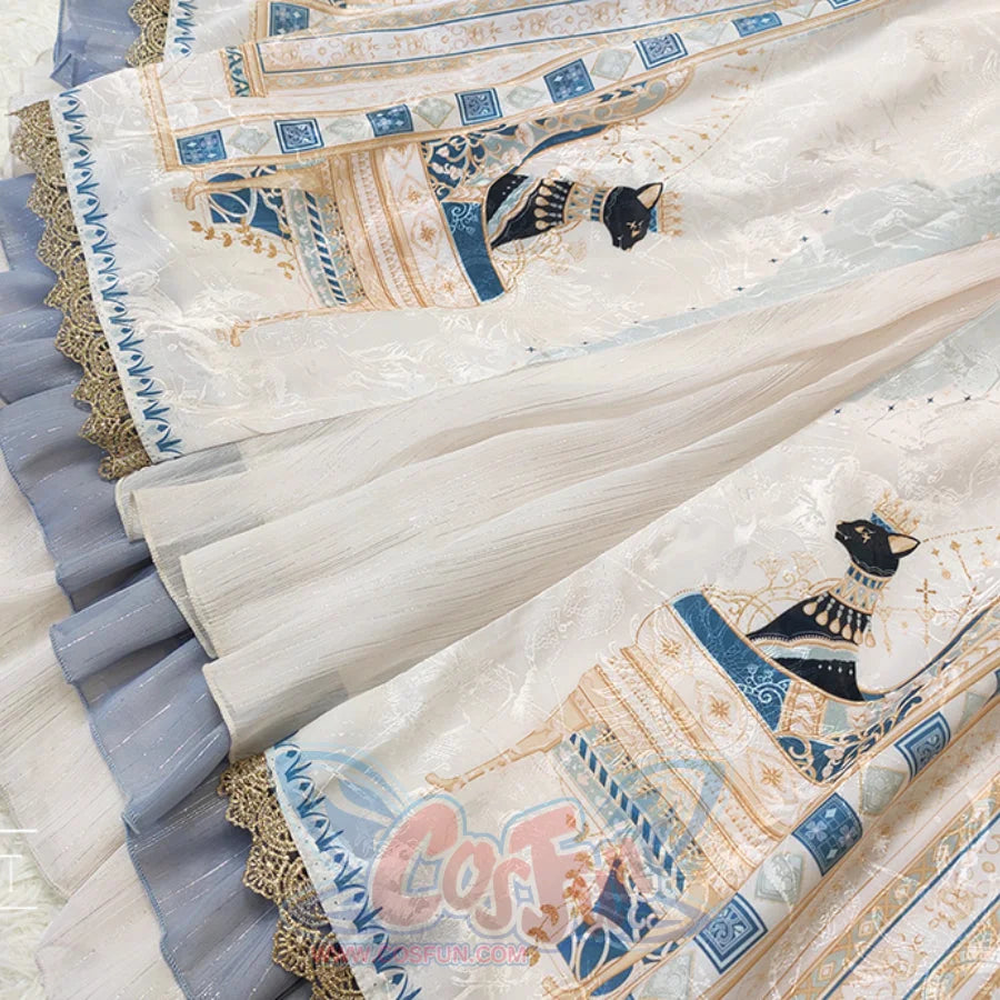 Egypt Style Gorgeous Side Opening Lolita Printed Skirt - cosfun