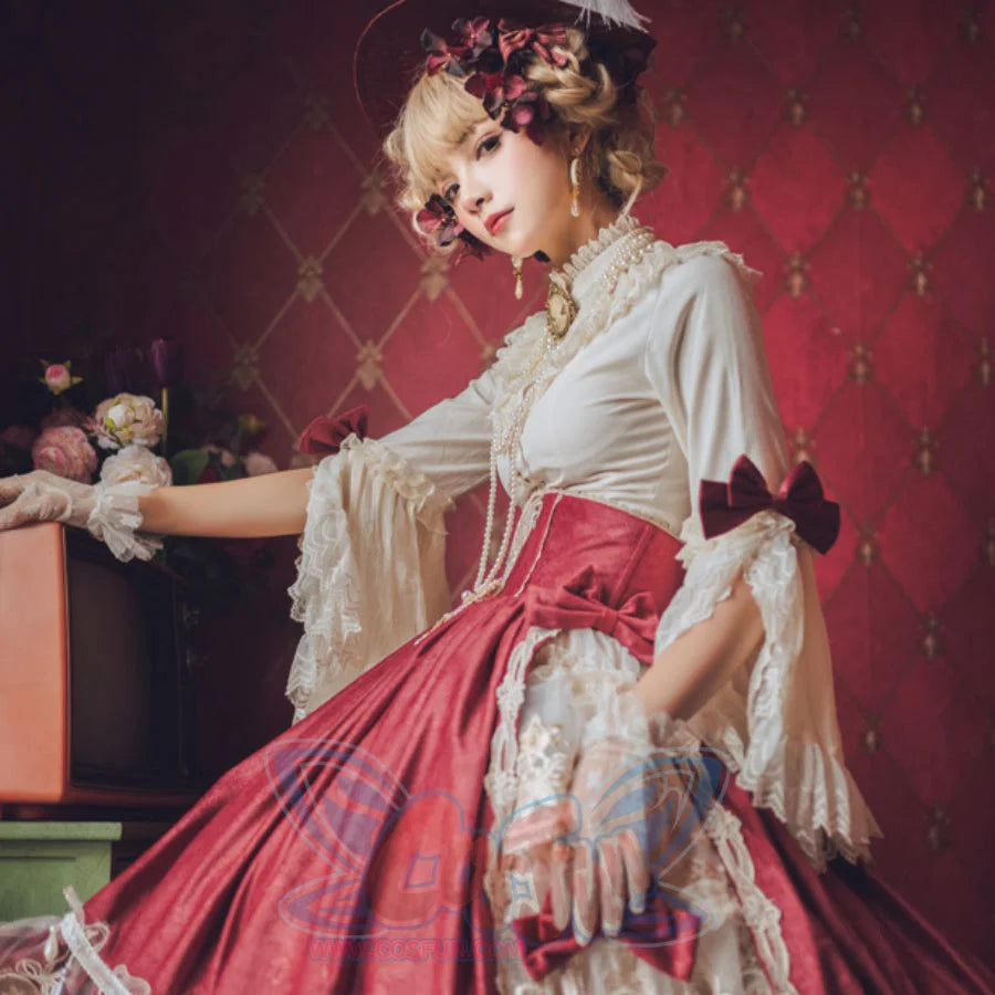 Elizabeth Elegant and Vintage Lolita Long Sleeve Shirt - cosfun