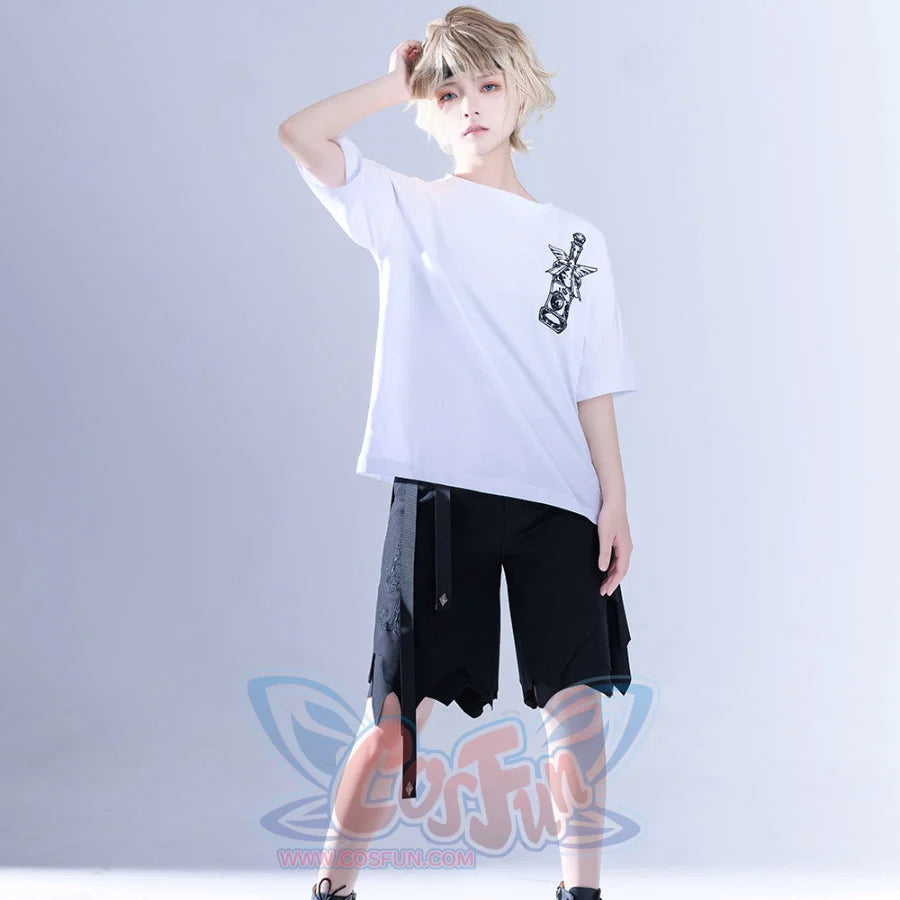 Vintage Gothic Straight Irregular Slim Shorts S22483