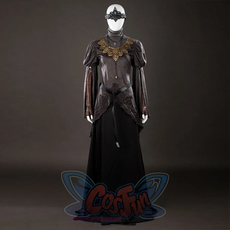 Dark Souls III Fire Keeper cosplay costume without cloak reveals puff sleeves and a lace-trimmed bodice