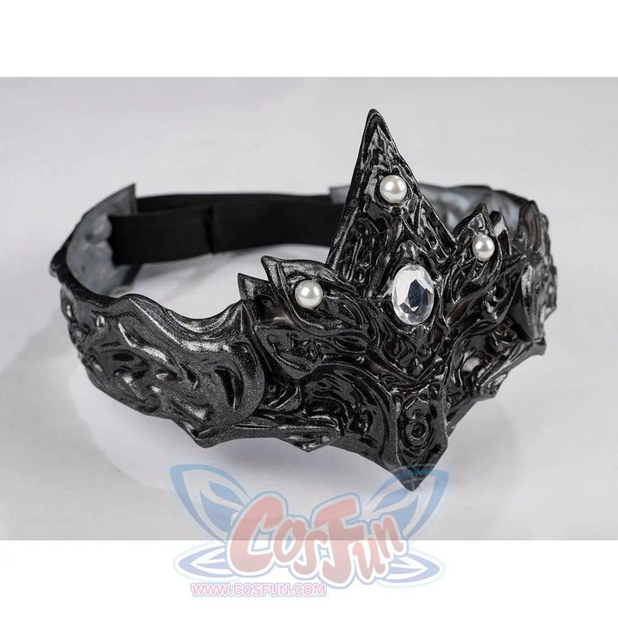 Dark Souls III Fire Keeper cosplay mask angled front view highlights flame-like filigree and gem-like details