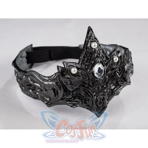 Dark Souls III Fire Keeper cosplay mask angled front view highlights flame-like filigree and gem-like details