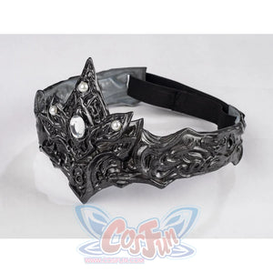 Dark Souls III Fire Keeper cosplay mask angled view frames flame-like filigree around gem-like accents