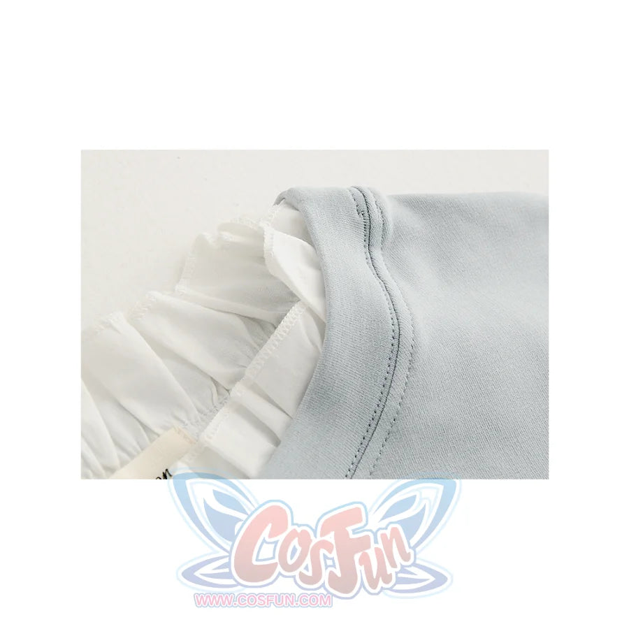 Flower Embroidery Patchwork Fake Two-Piece Sweatshirt Mp006016