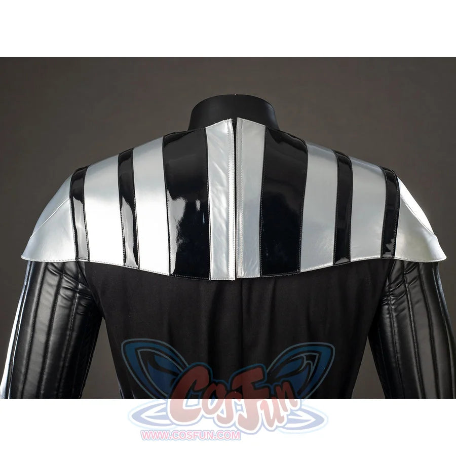 Galactic Saga Darth Vader Anakin cosplay back shoulder armor detail sets silver striped plates above the black cape