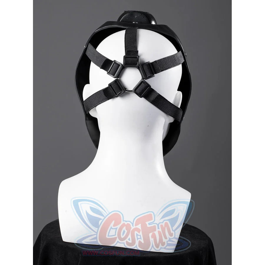 Galactic Saga Darth Vader Anakin cosplay helmet back strap view crosses black adjustable bands inside the shell