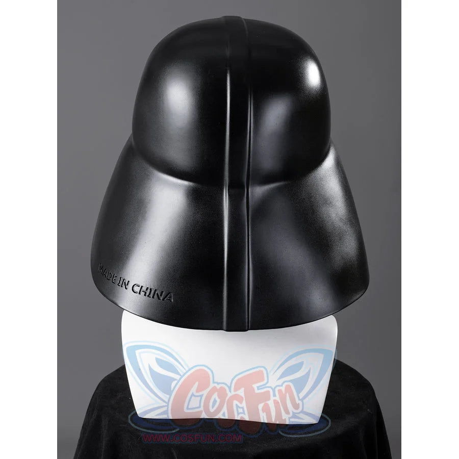 Galactic Saga Darth Vader Anakin cosplay helmet back view sets a smooth black dome around the center seam