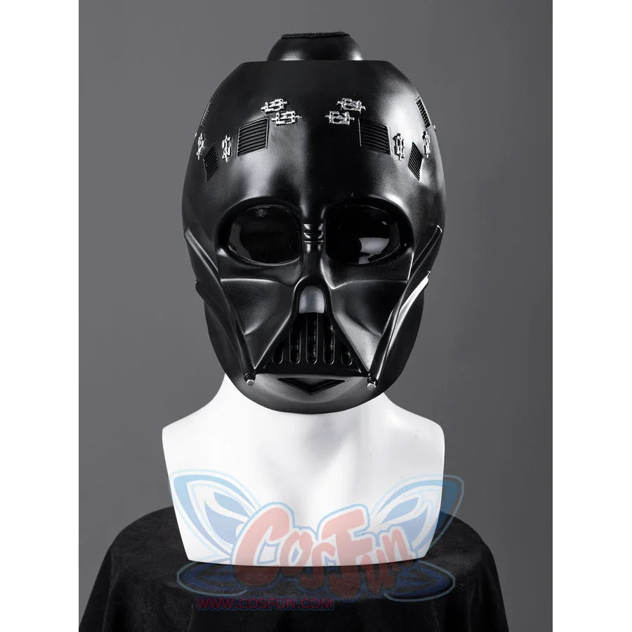 Galactic Saga Darth Vader Anakin cosplay helmet inner front view reveals top hardware and a black face shell