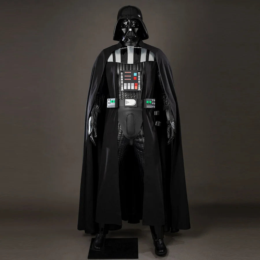 COSFUN Galactic Saga Darth Vader Anakin cosplay costume layers black armor beneath a sweeping cape