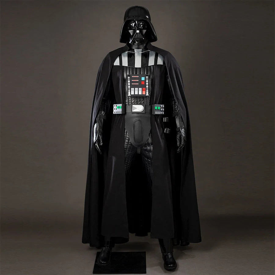 COSFUN Galactic Saga Darth Vader Anakin cosplay costume layers black armor beneath a sweeping cape