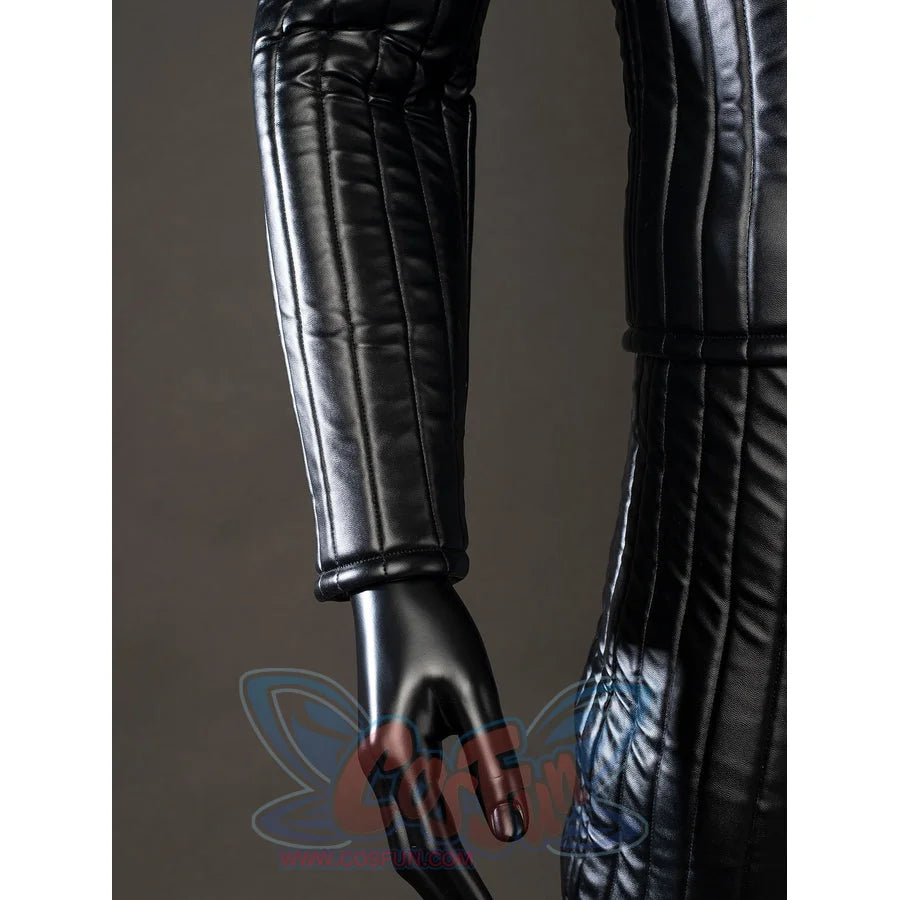 Galactic Saga Darth Vader Anakin cosplay wrist guard close-up pairs ribbed forearm armor with a matching leg cover
