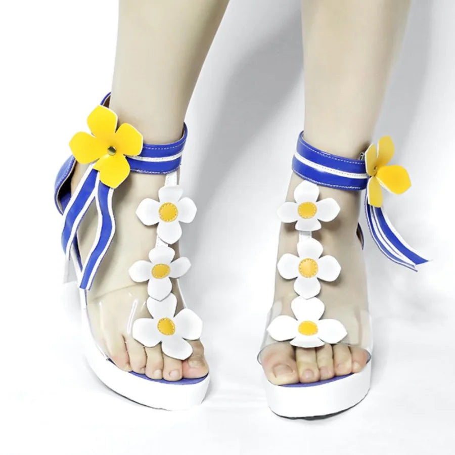 Genshin Impact Barbara Summertime Sparkle Cosplay Shoes High Heels C00498 Eur 35 & Boots