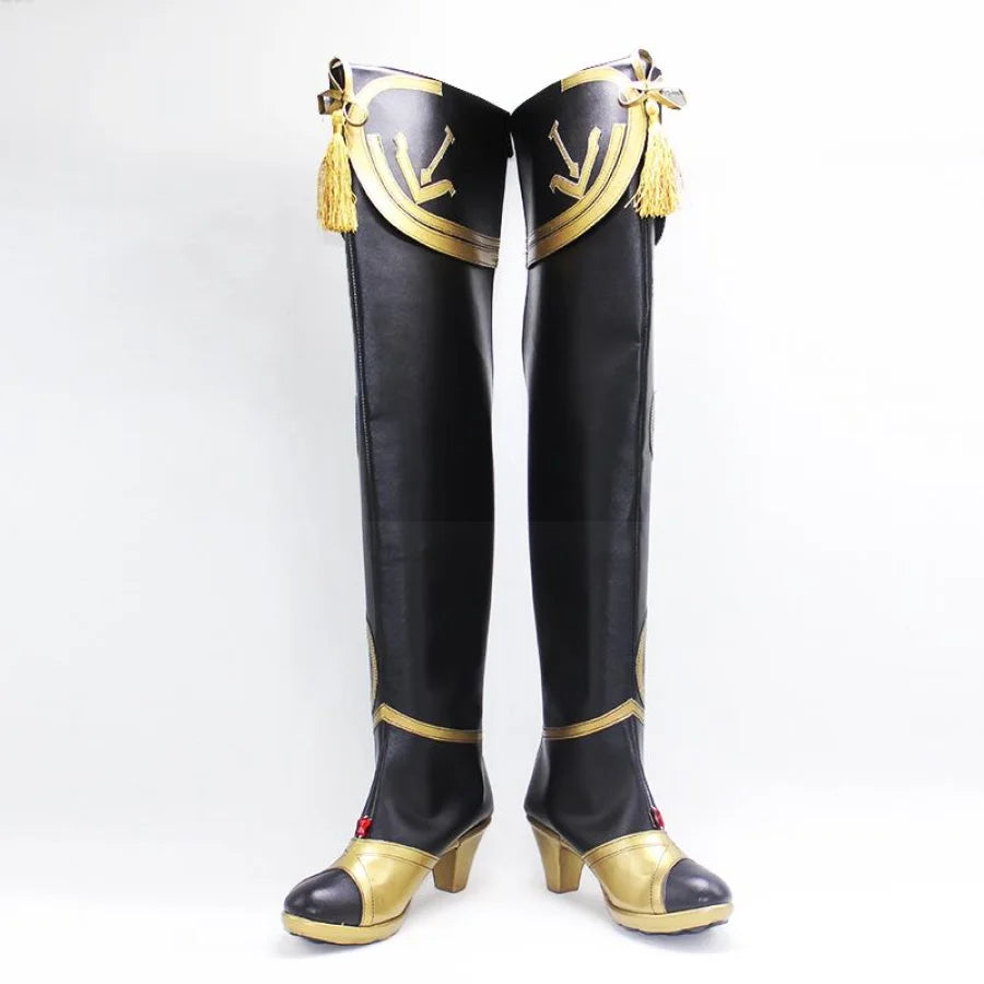 Genshin Impact Beidou Cosplay Shoes High-Heeled Boots C00448 #35(22.5Cm) &