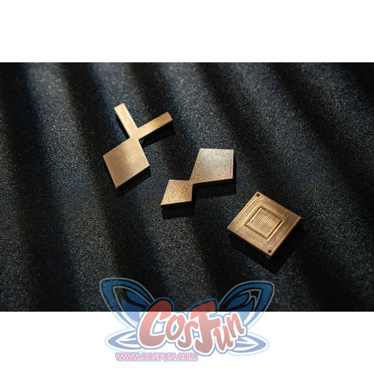 Genshin Impact Bennett cosplay accessory set gathers small gold-tone geometric pieces for the costume trim