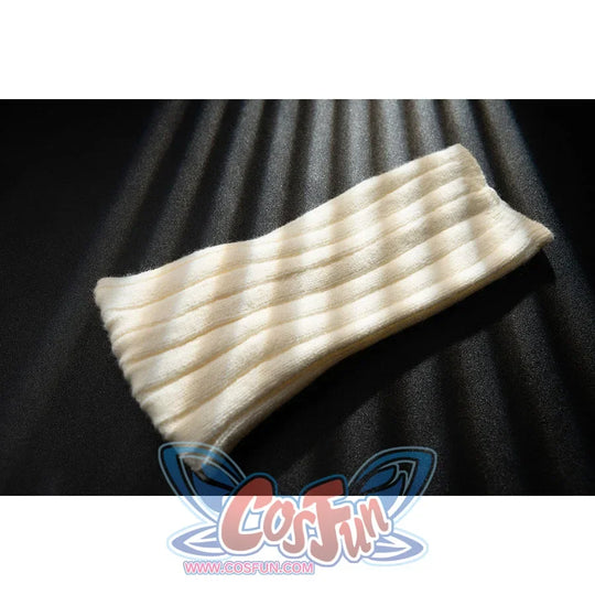 Genshin Impact Bennett cosplay wristband detail layers cream ribbed fabric into a soft folded cuff
