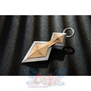 Genshin Impact Bennett cosplay waist charm detail anchors a gold-tone diamond piece to a silver-tone ring