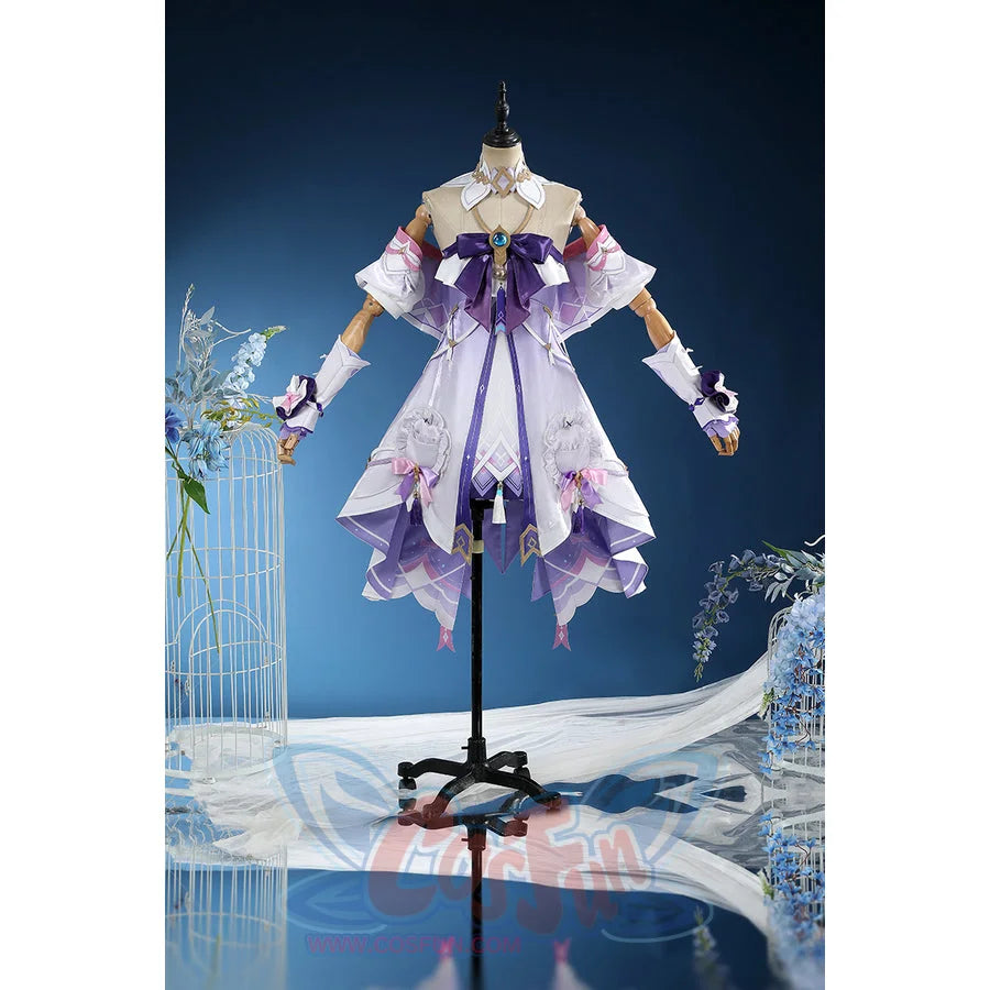 Genshin Impact Citlali cosplay costume pairs an off-the-shoulder dress with layered ruffles.