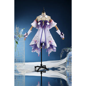 Genshin Impact Citlali cosplay costume pairs an off-the-shoulder dress with layered ruffles.