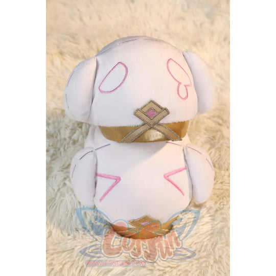 Genshin Impact Citlali cosplay shoes top view centers gold crossed straps and pink embroidery.
