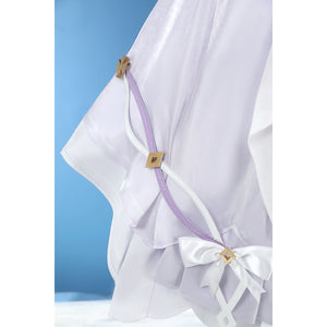 Genshin Impact Citlali cosplay costume pairs sheer sleeve ruffles with a satin bow and trim.