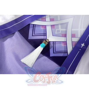 Genshin Impact Citlali cosplay costume centers a white tassel on a geometric printed fabric.