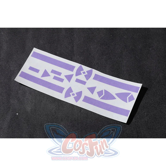 Genshin Impact Citlali cosplay tattoo sheet detail displays lavender geometric patterns.