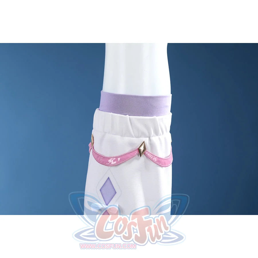 Genshin Impact Citlali cosplay costume sleeve with a ruffled cuff and pink gold-trimmed details.