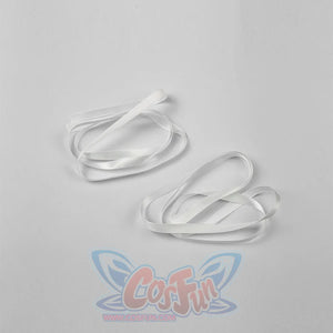 Genshin Impact Columbina cosplay white ribbon ties curl into smooth loops for matching accessories.