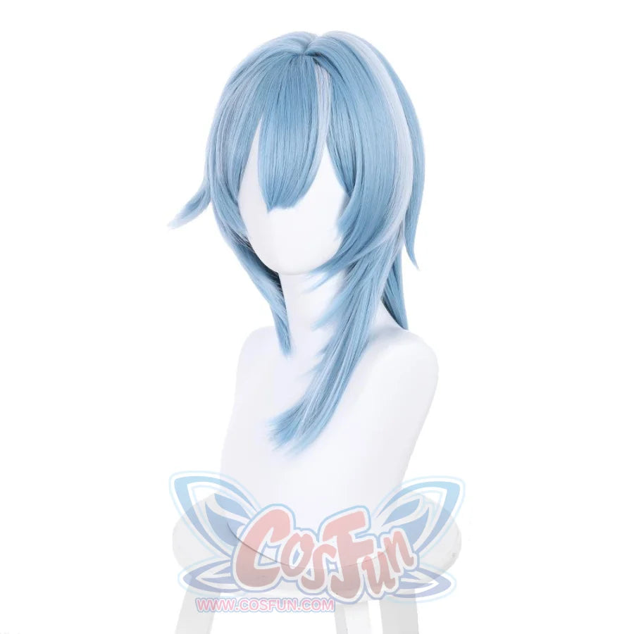 Genshin Impact Eula Cosplay Wig Blue And White Mixed Color C00413 One Size Cosplay
