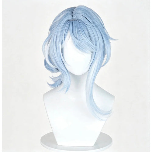 Genshin Impact Odette Cosplay Wig Light Blue with Hair Clip Hairpiece N10148