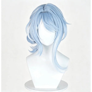 COSFUN Genshin Impact Odette cosplay wig layers light blue fibers into soft curves that frame the face with elegant style.