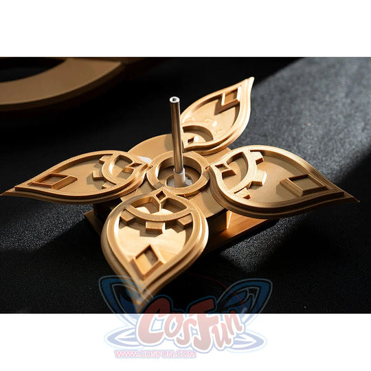 Genshin Impact Sandrone cosplay clockwork spring prop sets a slim center post above a gold-tone base