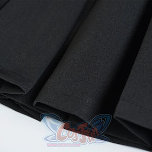 Ghost Girl Darkness Punk Shoulder Strap Pleated Skirt J40390