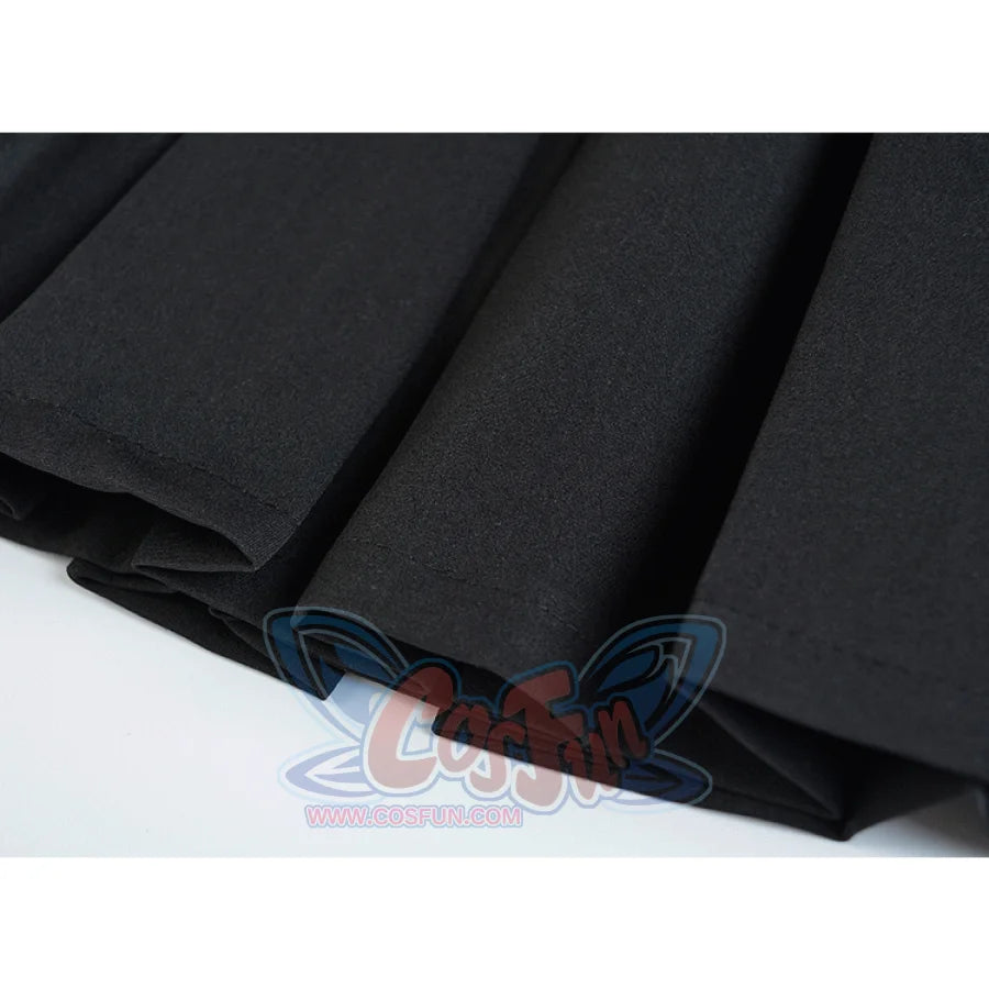 Ghost Girl Darkness Punk Shoulder Strap Pleated Skirt J40390