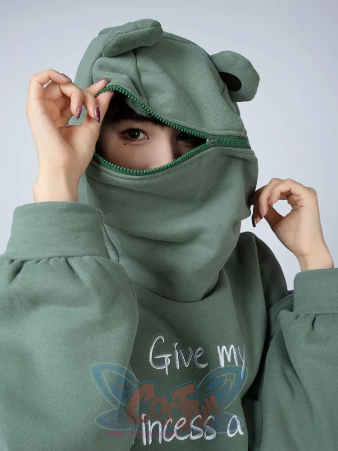 Green Froggy Give My Princess Oversized Hoodie Coat C00064 Hoodie