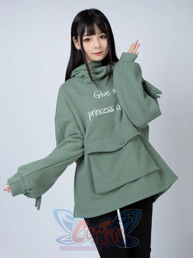 Green Froggy Give My Princess Oversized Hoodie Coat C00064 Hoodie