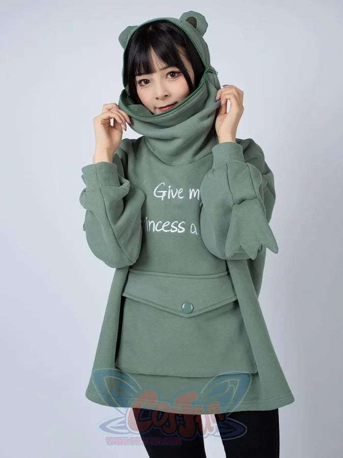 Green Froggy Give My Princess Oversized Hoodie Coat C00064 Hoodie