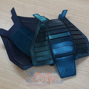 Green Goblin Norman Osborn cosplay shoulder armor piece shows layered metallic green panels for the costume