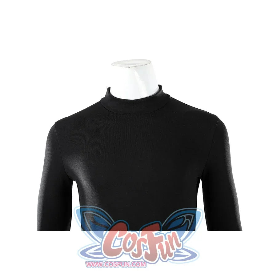 Green Lantern Guy Gardner cosplay bodysuit collar detail shows the fitted black neckline