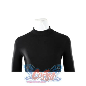 Green Lantern Guy Gardner cosplay bodysuit collar detail shows the fitted black neckline