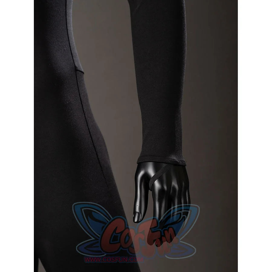 Green Lantern Guy Gardner cosplay bodysuit sleeve detail tapers black fabric toward the wrist seam.