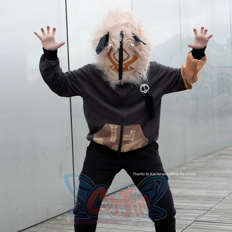 【READY TO SHIP】COSFUN Original Genshin Impact Hilichurl Derivative Full Zip Hoodie Sweatshirt IF0004 Sweatshirt