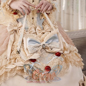Heart cake handbag styled with a cream Rococo coordinate and bow accents