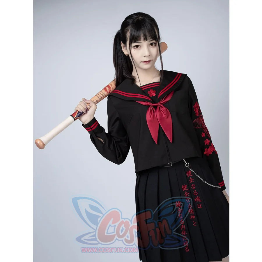 Hell Girl Jigoku Shjo Cosplay Uniform School C00021